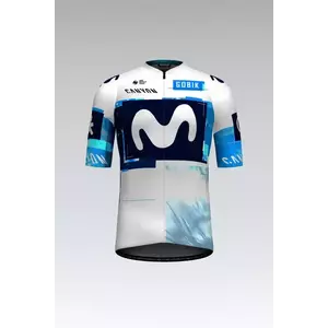GOBIK Cyklistický dres s krátkým rukávem - ODYSSEY MOVISTAR TEAM 2025 - bílá/modrá/světle modrá S obraz