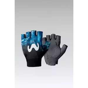 GOBIK Cyklistické rukavice krátkoprsté - VIPER MOVISTAR TEAM 2025 - modrá/černá/bílá L-XL obraz