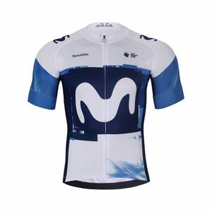 BONAVELO Cyklistický dres s krátkým rukávem - MOVISTAR 2025 - bílá/modrá 3XL obraz