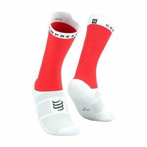 COMPRESSPORT Cyklistické ponožky klasické - PRO RACING SOCKS V4.0 BIKE - červená/bílá 35-38 obraz