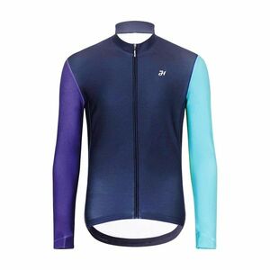 HOLOKOLO Cyklistický dres s dlouhým rukávem zimní - PERFORMANCE WINTER - fialová/zelená 4XL obraz