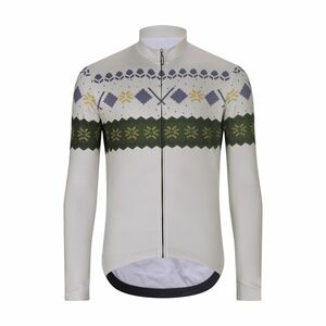 HOLOKOLO Cyklistický dres s dlouhým rukávem zimní - FROSTTRAIL WINTER - šedá/zelená 5XL obraz