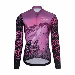 RIVANELLE Cyklistický dres s dlouhým rukávem zimní - ROSESCAPE WINTER - fialová/černá 2XL obraz