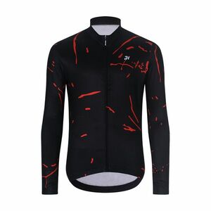 HOLOKOLO Cyklistický dres s dlouhým rukávem zimní - PASSION WINTER - černá/červená XL obraz