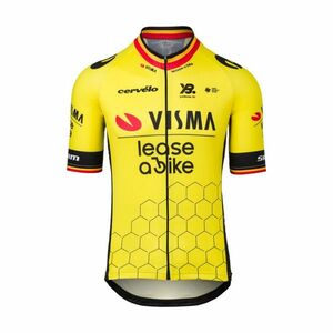 RAPIDGEAR Cyklistický dres s krátkým rukávem - TEAM VISMA BELGIUM CHAMPION 2025 - žlutá 2XL obraz