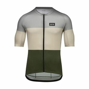 GORE Cyklistický dres s krátkým rukávem - SPIRIT STRIPES - světle modrá/zelená M obraz