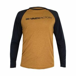 HAVEN Cyklistický dres s dlouhým rukávem letní - FACTORY TRAIL - černá/hnědá L obraz