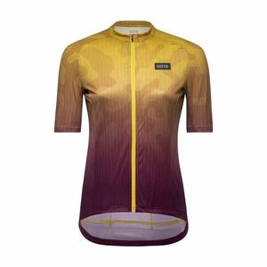 GORE Cyklistický dres s krátkým rukávem - RAIN CAMO WMN - žlutá/fialová 36 obraz