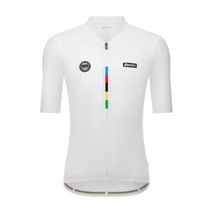 SANTINI Cyklistický dres s krátkým rukávem - UCI WORLD CHAMPION - bílá 2XL obraz