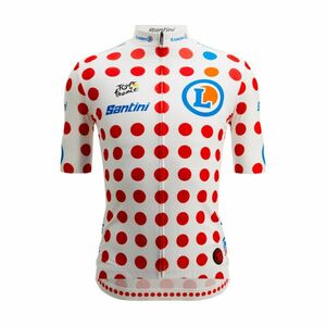 SANTINI Cyklistický dres s krátkým rukávem - TOUR DE FRANCE - POLKA DOT JERSEY - vícebarevná M obraz