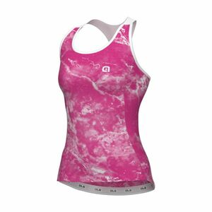 ALÉ Cyklistický dres bez rukávů - MARBLE PRAGMA - růžová/bílá XS obraz