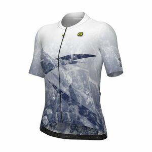 ALÉ Cyklistický dres s krátkým rukávem - QUARTZ PR-E - bílá/modrá L obraz
