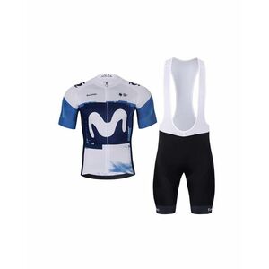 BONAVELO Cyklistický krátký dres a krátké kalhoty - MOVISTAR 2025 - bílá/modrá/černá obraz