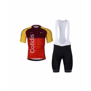 BONAVELO Cyklistický krátký dres a krátké kalhoty - COFIDIS 2025 - černá/oranžová/červená obraz