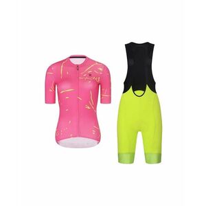 RIVANELLE Cyklistický krátký dres a krátké kalhoty - PASSION - žlutá/růžová obraz