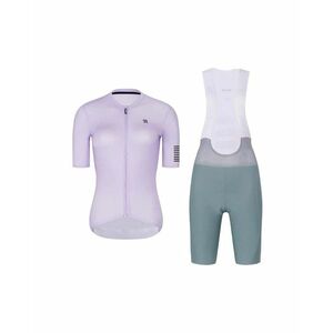 RIVANELLE Cyklistický krátký dres a krátké kalhoty - VICTORIOUS ELITE - zelená/fialová obraz