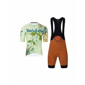 HOLOKOLO Cyklistický krátký dres a krátké kalhoty - DRAGON - oranžová/hnědá/světle zelená obraz