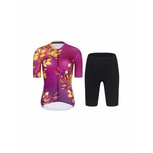 RIVANELLE Cyklistický krátký dres a krátké kalhoty - BAROC - žlutá/fialová obraz