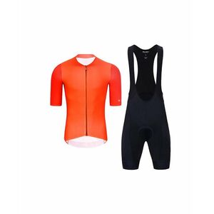 HOLOKOLO Cyklistický krátký dres a krátké kalhoty - PERFORMANCE - oranžová/černá obraz