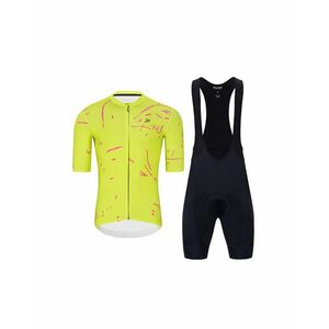 HOLOKOLO Cyklistický krátký dres a krátké kalhoty - PASSION - žlutá/růžová obraz