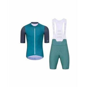 HOLOKOLO Cyklistický krátký dres a krátké kalhoty - PERFORMANCE - fialová/zelená obraz