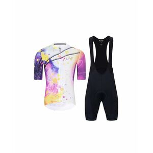 HOLOKOLO Cyklistický krátký dres a krátké kalhoty - SPLASH - šedá/fialová obraz