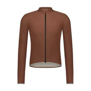 SHIMANO Cyklistický dres s dlouhým rukávem letní - EVOLVE MERINO LONG - hnědá XL obraz