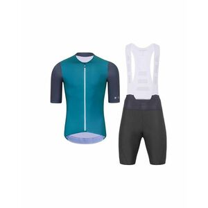 HOLOKOLO Cyklistický krátký dres a krátké kalhoty - PERFORMANCE - fialová/zelená obraz