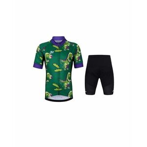 HOLOKOLO Cyklistický krátký dres a krátké kalhoty - DINOSAURUS - zelená/černá obraz