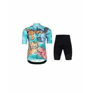 HOLOKOLO Cyklistický krátký dres a krátké kalhoty - SAFARI - vícebarevná/tyrkysová/černá obraz