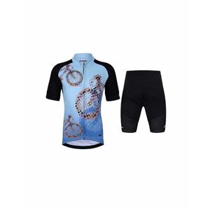 HOLOKOLO Cyklistický krátký dres a krátké kalhoty - RIDERS KIDS - černá/modrá/vícebarevná obraz