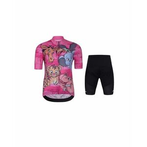 HOLOKOLO Cyklistický krátký dres a krátké kalhoty - SAFARI - černá/růžová/vícebarevná obraz