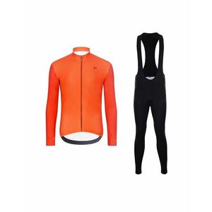 HOLOKOLO Cyklistický dlouhý dres a kalhoty - PERFORMANCE WINTER - oranžová/černá obraz