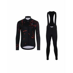 HOLOKOLO Cyklistický dlouhý dres a kalhoty - PASSION WINTER - černá/červená obraz