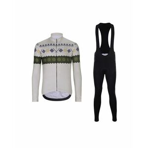 HOLOKOLO Cyklistický dlouhý dres a kalhoty - FROSTTRAIL WINTER - zelená/šedá/černá obraz