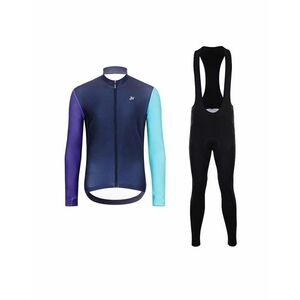 HOLOKOLO Cyklistický dlouhý dres a kalhoty - PERFORMANCE WINTER - černá/fialová/zelená obraz