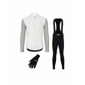 HOLOKOLO Cyklistický dlouhý dres a kalhoty - PERFORMANCE WINTER - béžová/černá obraz