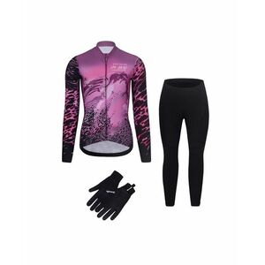 RIVANELLE Cyklistická zimní bunda a kalhoty - ROSESCAPE - fialová/černá obraz