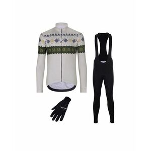 HOLOKOLO Cyklistický zimní dres a kalhoty - FROSTTRAIL WINTER - zelená/černá/šedá obraz