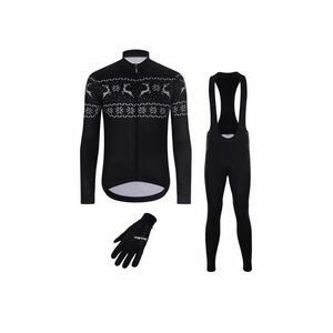 HOLOKOLO Cyklistický dlouhý dres a kalhoty - FROSTTRAIL WINTER - černá obraz