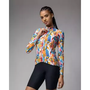 ALÉ Cyklistický dres s dlouhým rukávem zimní - TRIBAL - bílá/vícebarevná XS obraz