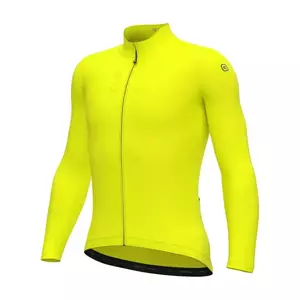 ALÉ Cyklistický dres s dlouhým rukávem zimní - PRAGMA FONDO 3.0 - žlutá M obraz