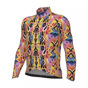 ALÉ Cyklistický dres s dlouhým rukávem zimní - TRIBAL - oranžová M obraz