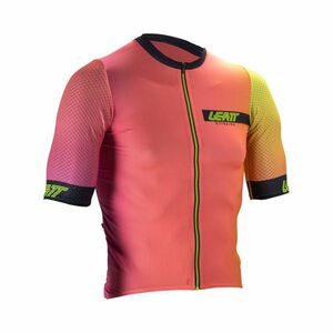 LEATT Cyklistický dres s krátkým rukávem - MTB ENDURANCE 6.0 - oranžová/žlutá L obraz