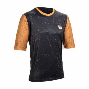 LEATT Cyklistický dres s krátkým rukávem - MTB ENDURO 3.0 - černá/hnědá 2XL obraz
