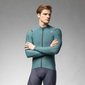 ALÉ Cyklistický dres s dlouhým rukávem zimní - WARM RACE - zelená XL obraz
