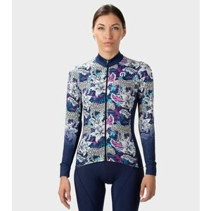 ALÉ Cyklistický dres s dlouhým rukávem zimní - HIBISCUS PR-R - modrá/bílá S obraz