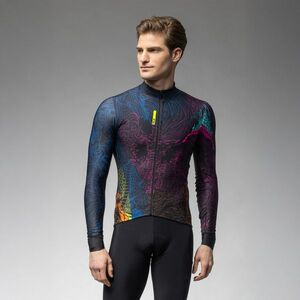 ALÉ Cyklistický dres s dlouhým rukávem zimní - PRAGMA ZANZIBAR - černá/vícebarevná S obraz