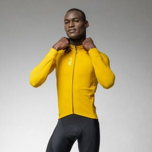 ALÉ Cyklistický dres s dlouhým rukávem zimní - PRAGMA FONDO 3.0 - žlutá S obraz