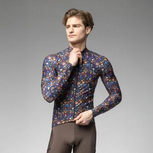 ALÉ Cyklistický dres s dlouhým rukávem zimní - PRAGMA FLOWERY - černá/vícebarevná XL obraz